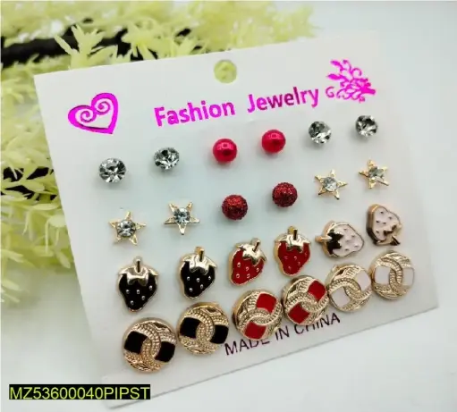 Star Design Ear Studs, Packs Of 12